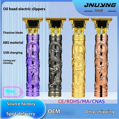 Cross-border T9 Carving Electric Hair Clipper Retro Oil Head Electric Clipper Feilong Barber Shop