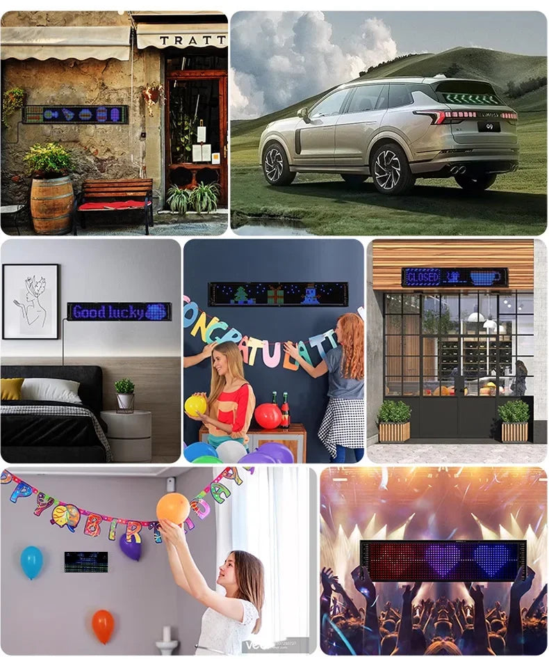 Carolyn 2pcs Synchronize Multiple Devil Eyes Bluetooth APP Control Light LED Display Scrolling Sign Light for Car Truck Windshie