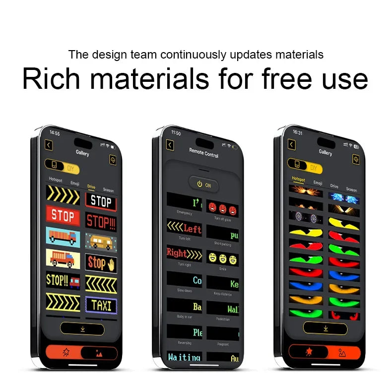 Carolyn 2pcs Synchronize Multiple Devil Eyes Bluetooth APP Control Light LED Display Scrolling Sign Light for Car Truck Windshie