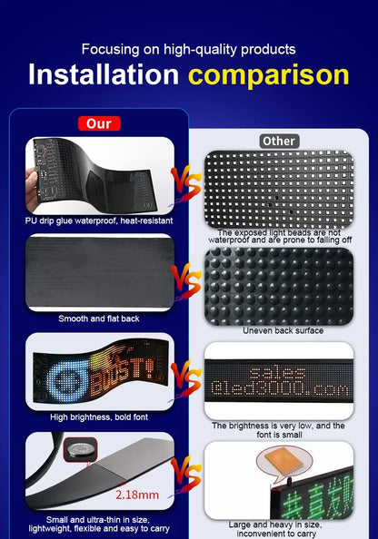 Carolyn 2pcs Synchronize Multiple Devil Eyes Bluetooth APP Control Light LED Display Scrolling Sign Light for Car Truck Windshie