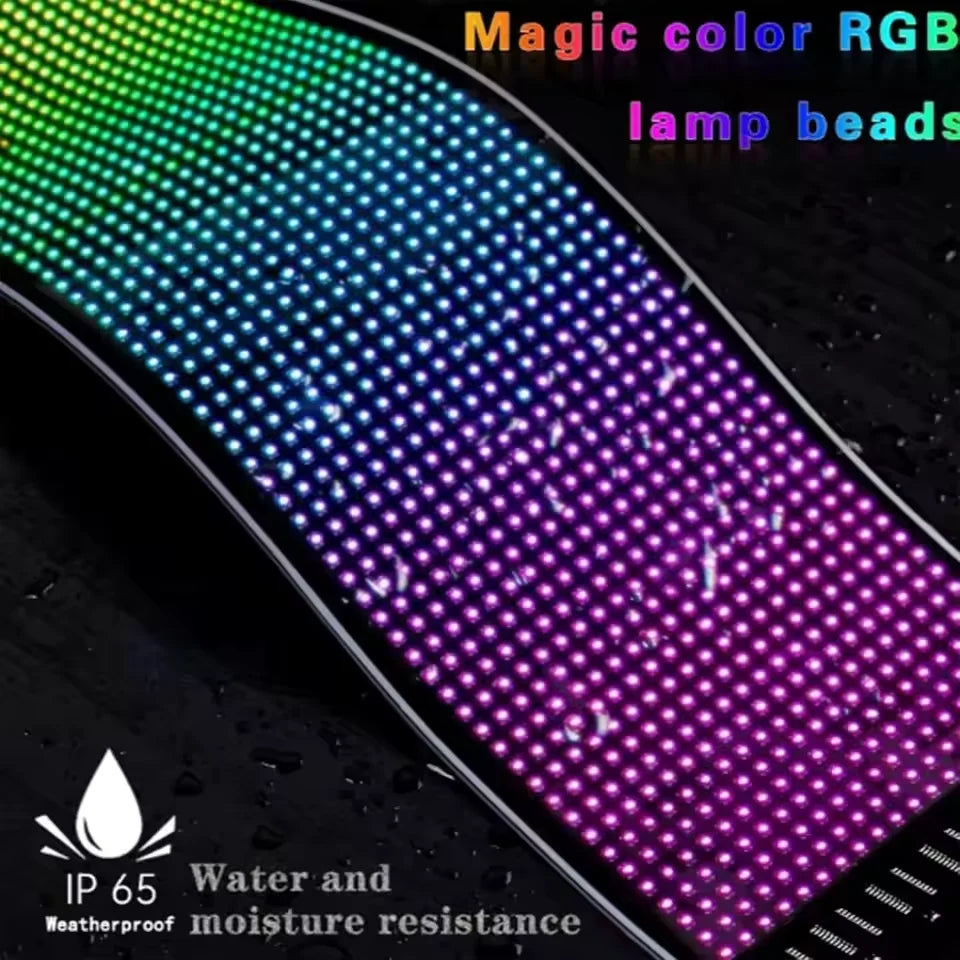 Carolyn 2pcs Synchronize Multiple Devil Eyes Bluetooth APP Control Light LED Display Scrolling Sign Light for Car Truck Windshie