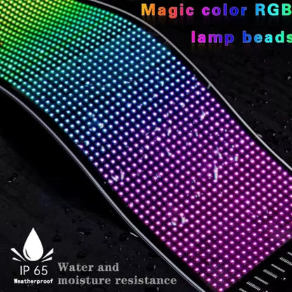 Carolyn 2pcs Synchronize Multiple Devil Eyes Bluetooth APP Control Light LED Display Scrolling Sign Light for Car Truck Windshie