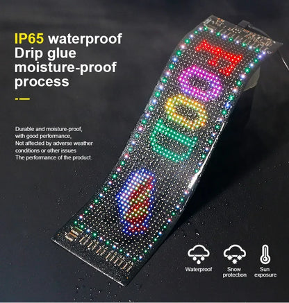 Carolyn 2pcs Synchronize Multiple Devil Eyes Bluetooth APP Control Light LED Display Scrolling Sign Light for Car Truck Windshie