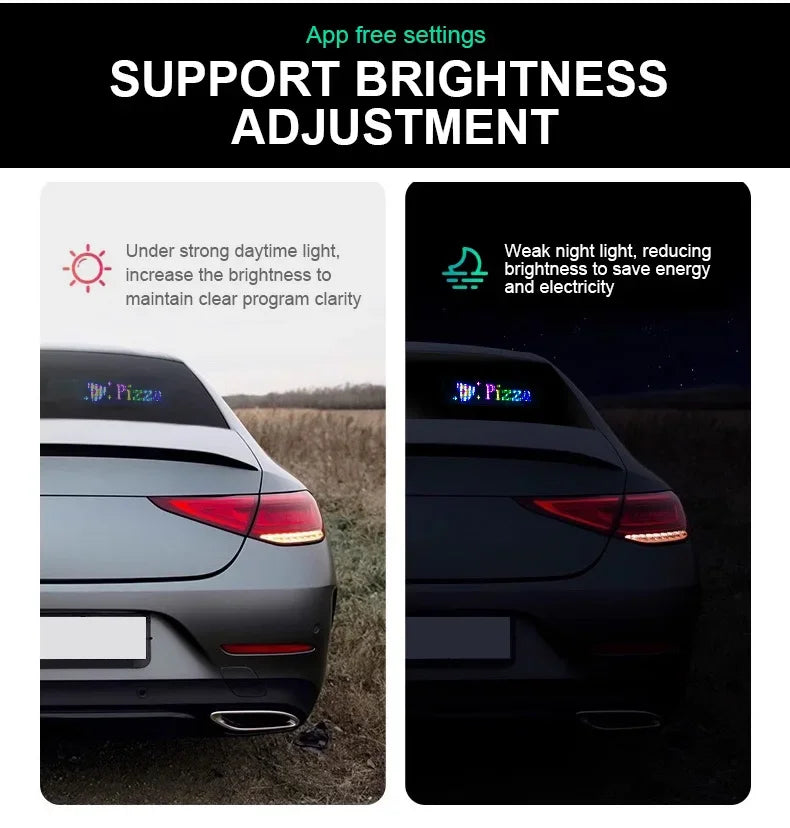 Carolyn 2pcs Synchronize Multiple Devil Eyes Bluetooth APP Control Light LED Display Scrolling Sign Light for Car Truck Windshie
