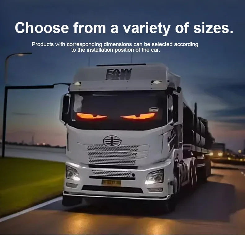 Carolyn 2pcs Synchronize Multiple Devil Eyes Bluetooth APP Control Light LED Display Scrolling Sign Light for Car Truck Windshie